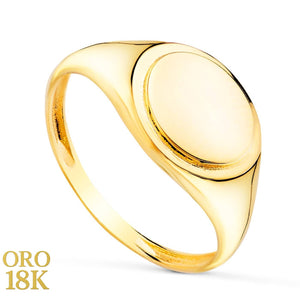 SORTIJA ORO 18k AMARILLO TIPO SELLO REDONDO PARA GRABAR