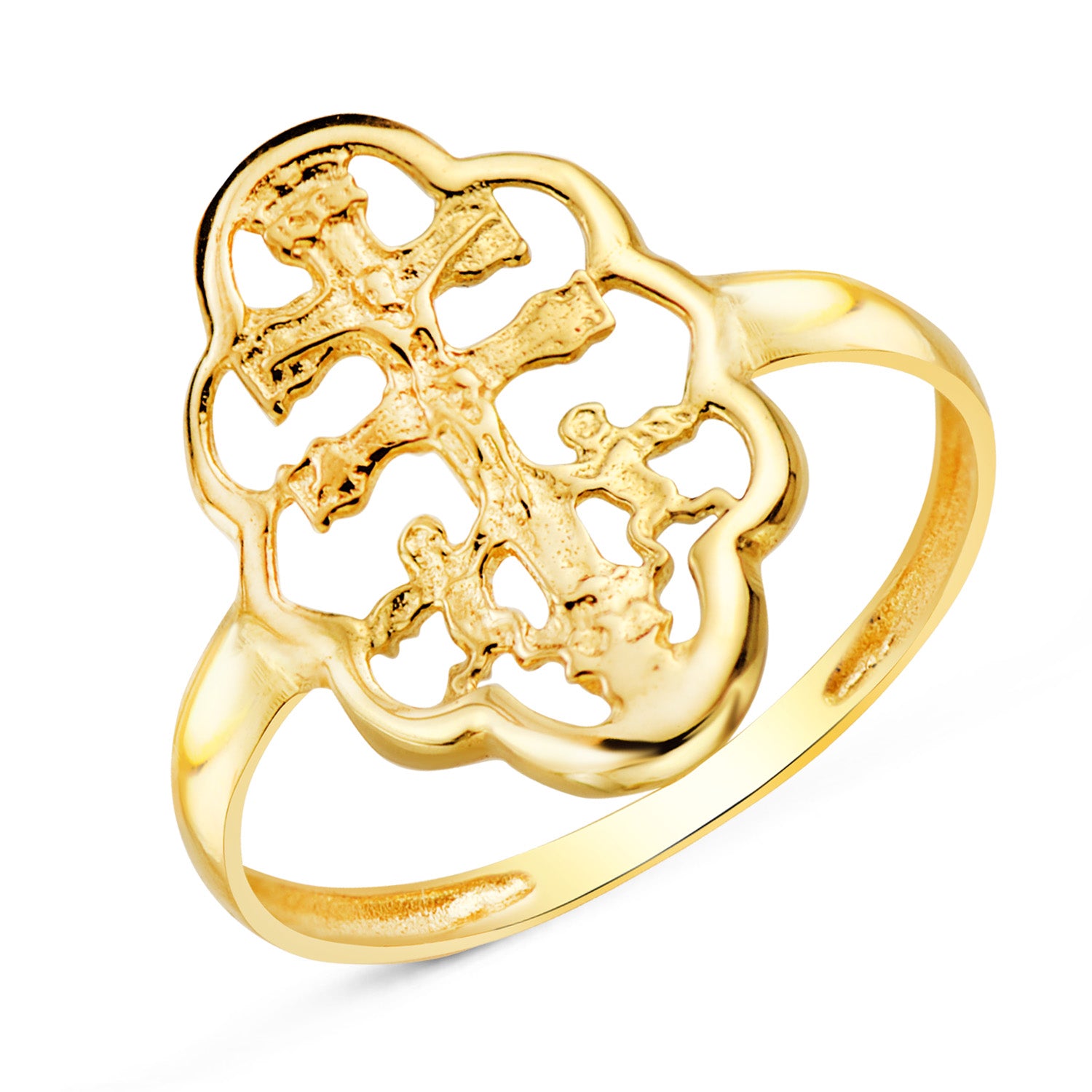 Anillo cruz de Caravaca en oro 18k