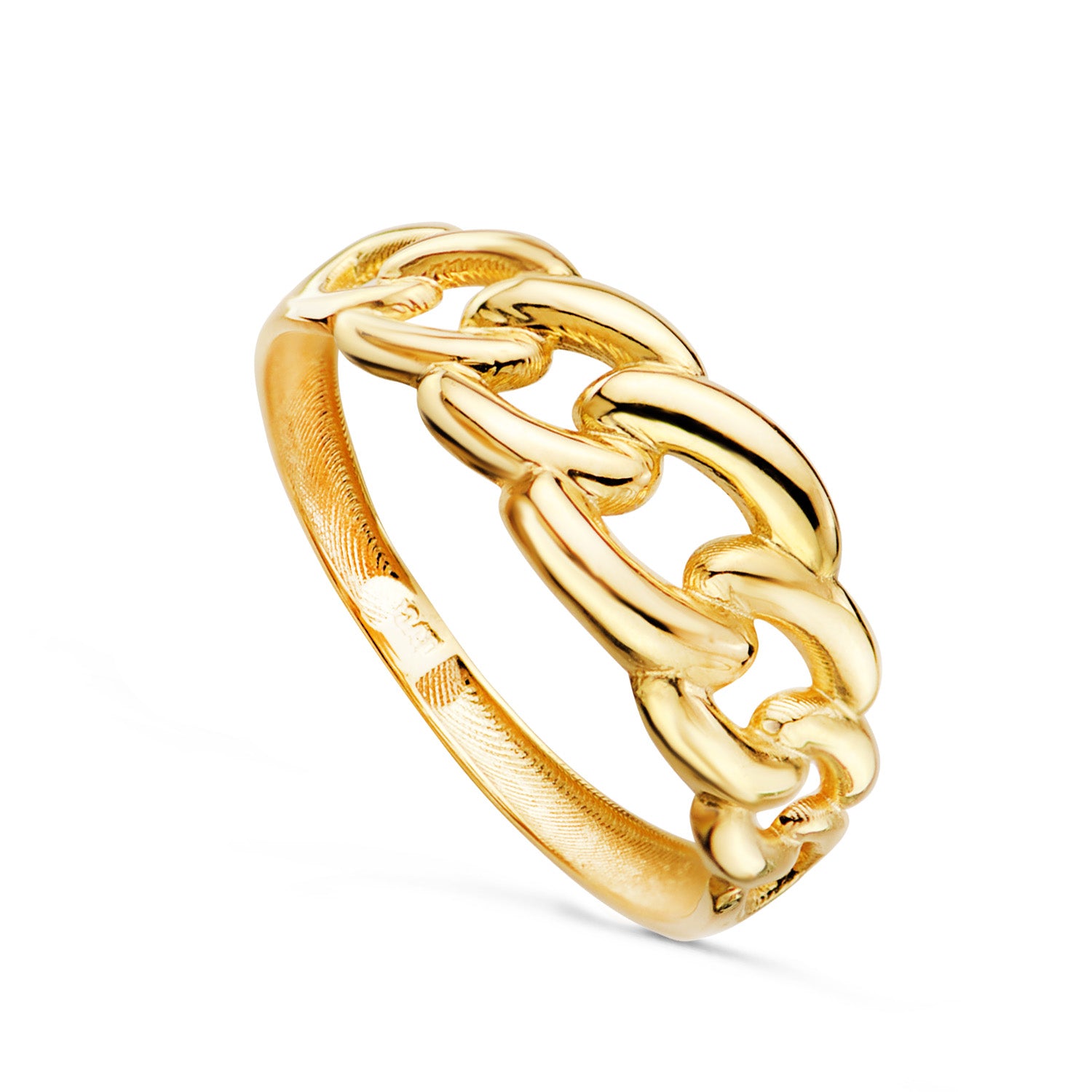 Anillo eslabones en oro 18k con acabado brillo