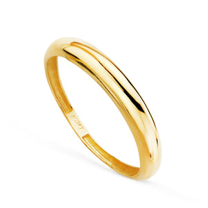 Anillo oro 18k liso en brillo, 3 mm