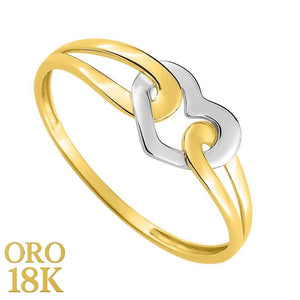 Anillo de oro 18k corazón blanco