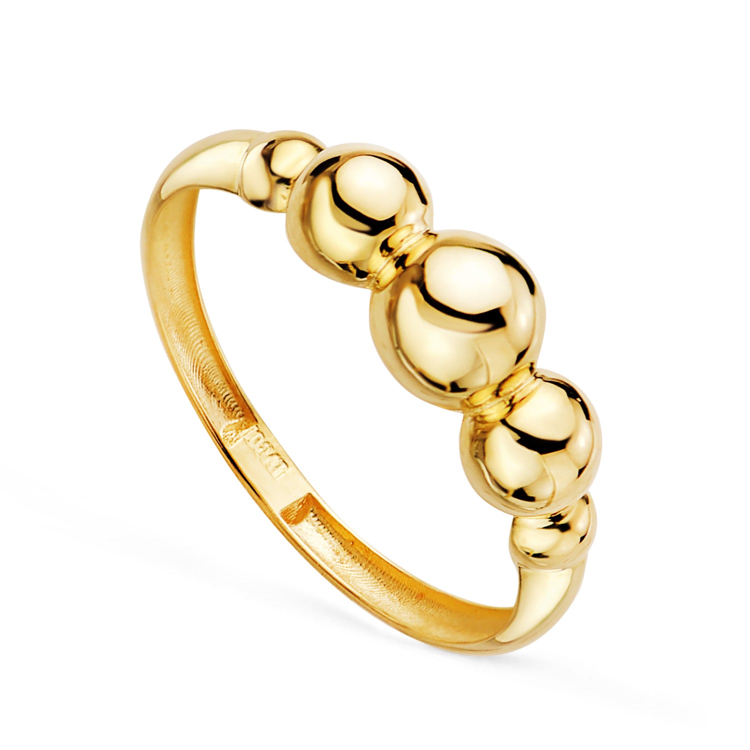 Anillo cinco bolas en disminución oro 18k
