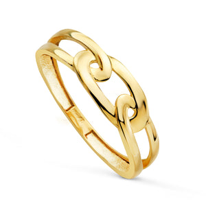 Anillo eslabones calados oro 18k amarillo