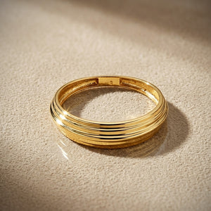 Anillo oro amarillo con bandas 18k en brillo