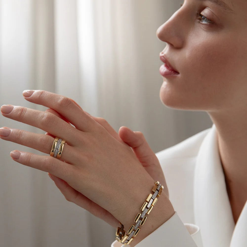 Anillo plata bicolor 19863-r chica