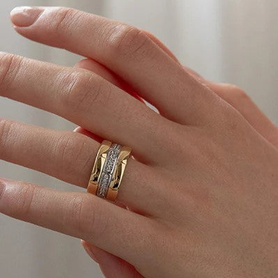 Anillo plata bicolor 19863-r