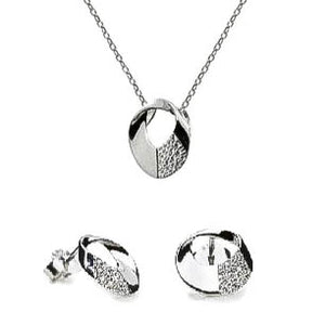 Pendientes y colgante de plata de ley pequeños con circonitas