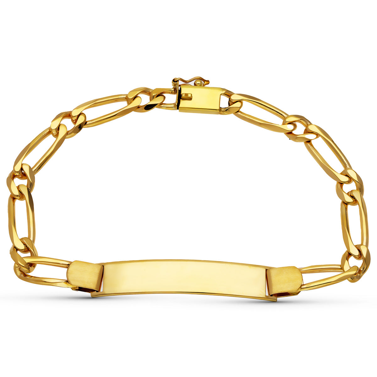 Esclava de oro amarillo 18k para caballero, sobre fondo blanco