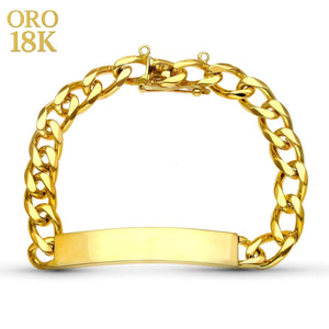 Pulsera esclava de oro de ley 18k de 20cm de largo y 8 milímetros