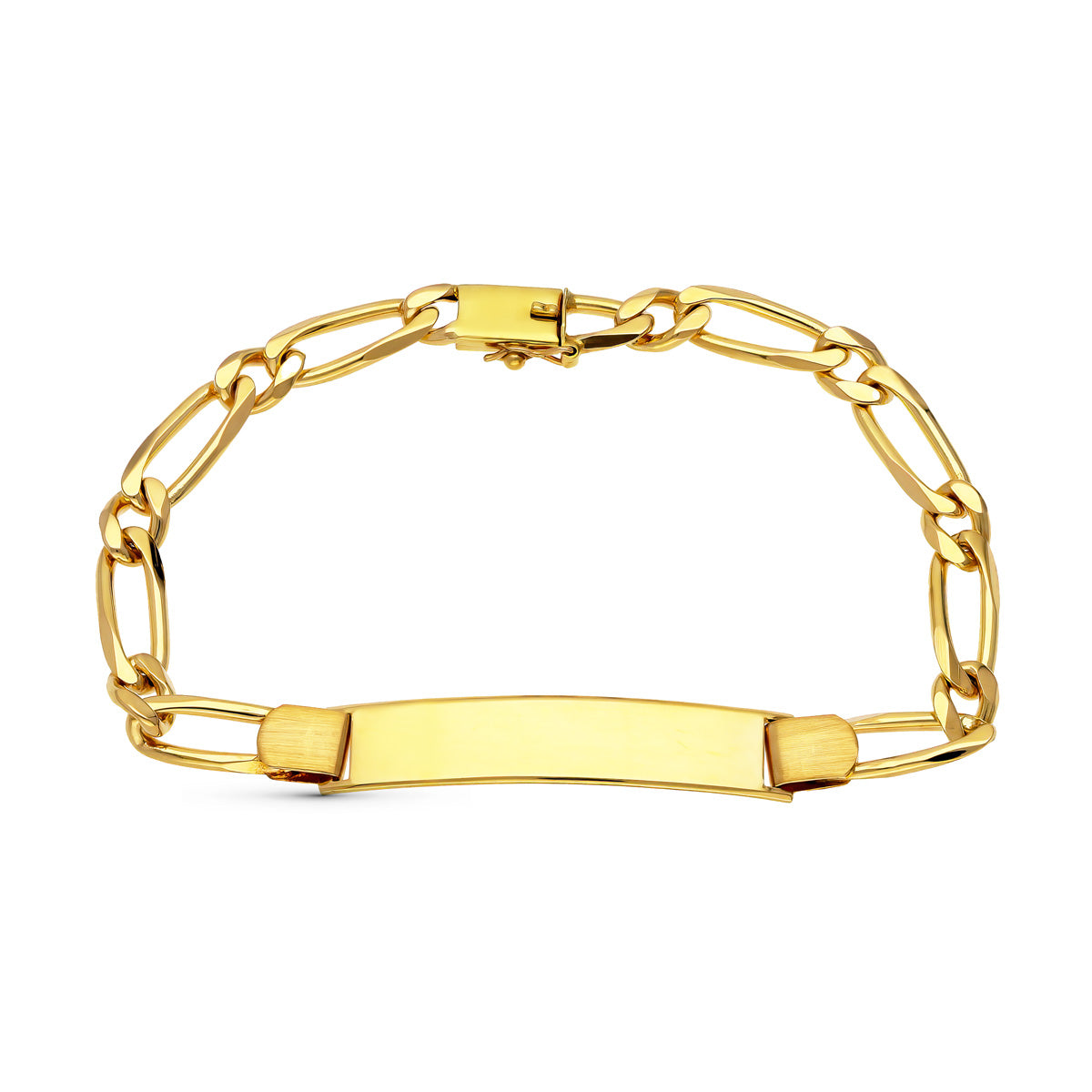 Esclava de oro amarillo 18k para caballero, sobre fondo blanco