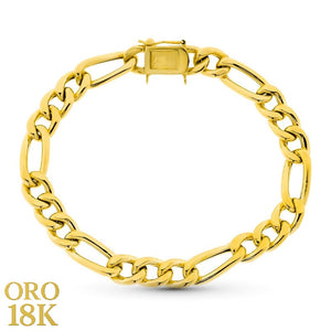 Pulsera de oro de ley 18k de 21,5cm de largo y 7 mm de ancho