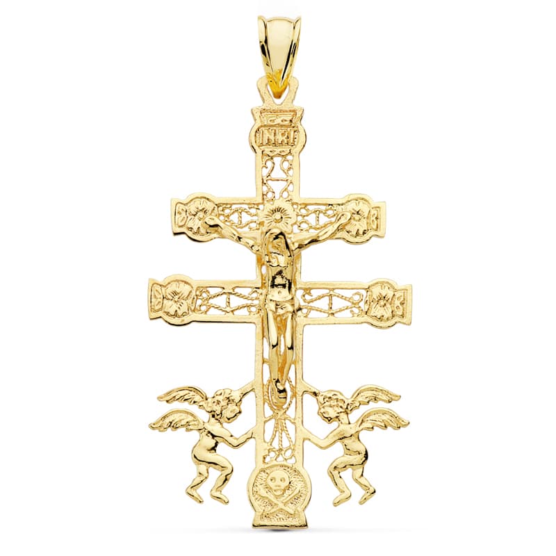 Cruz de caravaca de oro 9k 48x27 mm