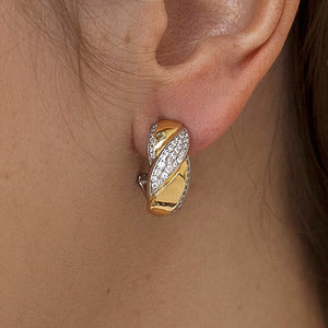 Pendientes y colgante de plata de ley cierre omega con diseño trenzado pend