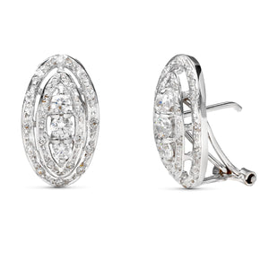 Pendientes de novia con circonitas y cierre omega, 17x10 mm