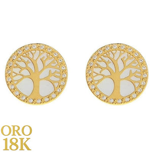 pendientes oro árbol de la vida 18k