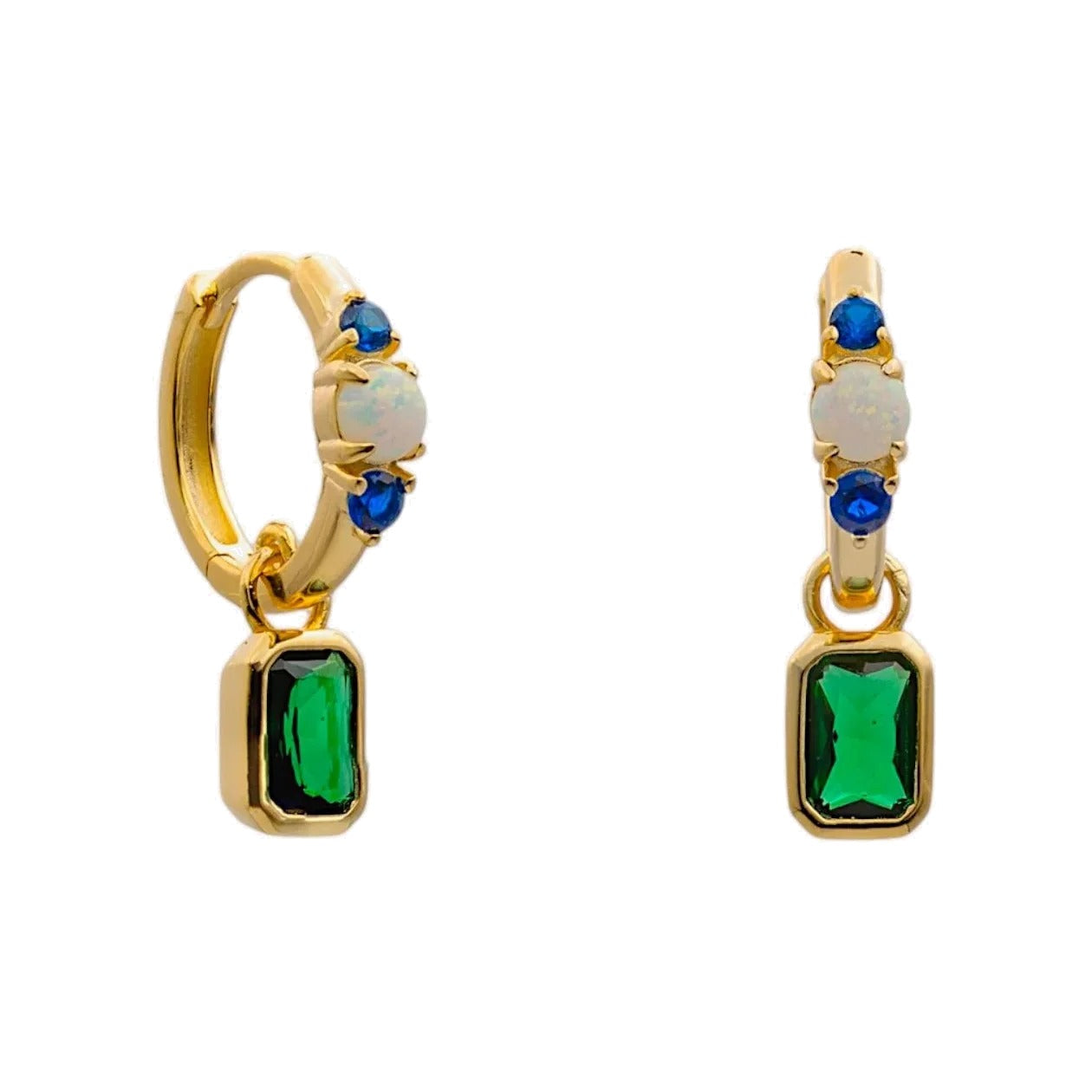 Pendientes de aro de plata de ley 925 con baño de oro y colgante liso, 21,8mm.