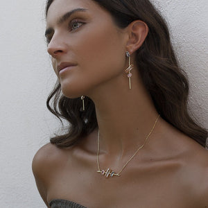 Pendientes largos de plata de ley 925 con baño de oro y piedras rosa antiguo y melocotón, 61,1mm.