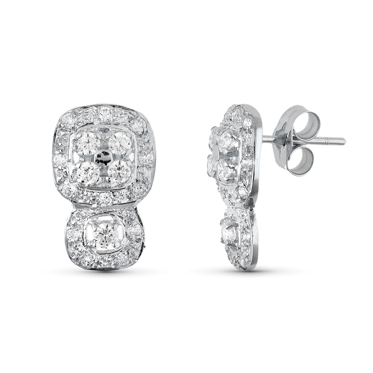 Pendientes de novia pequeños con circonitas, 14x9 mm