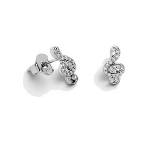 Pendientes de plata de ley 925 con forma de clave de sol, 10mm.