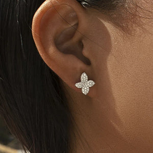 Pendientes de plata de ley 925 con mariposa de circonitas blancas, 14mm.