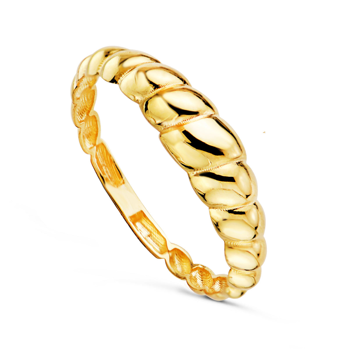 Anillo oro 18k croissant con gallones