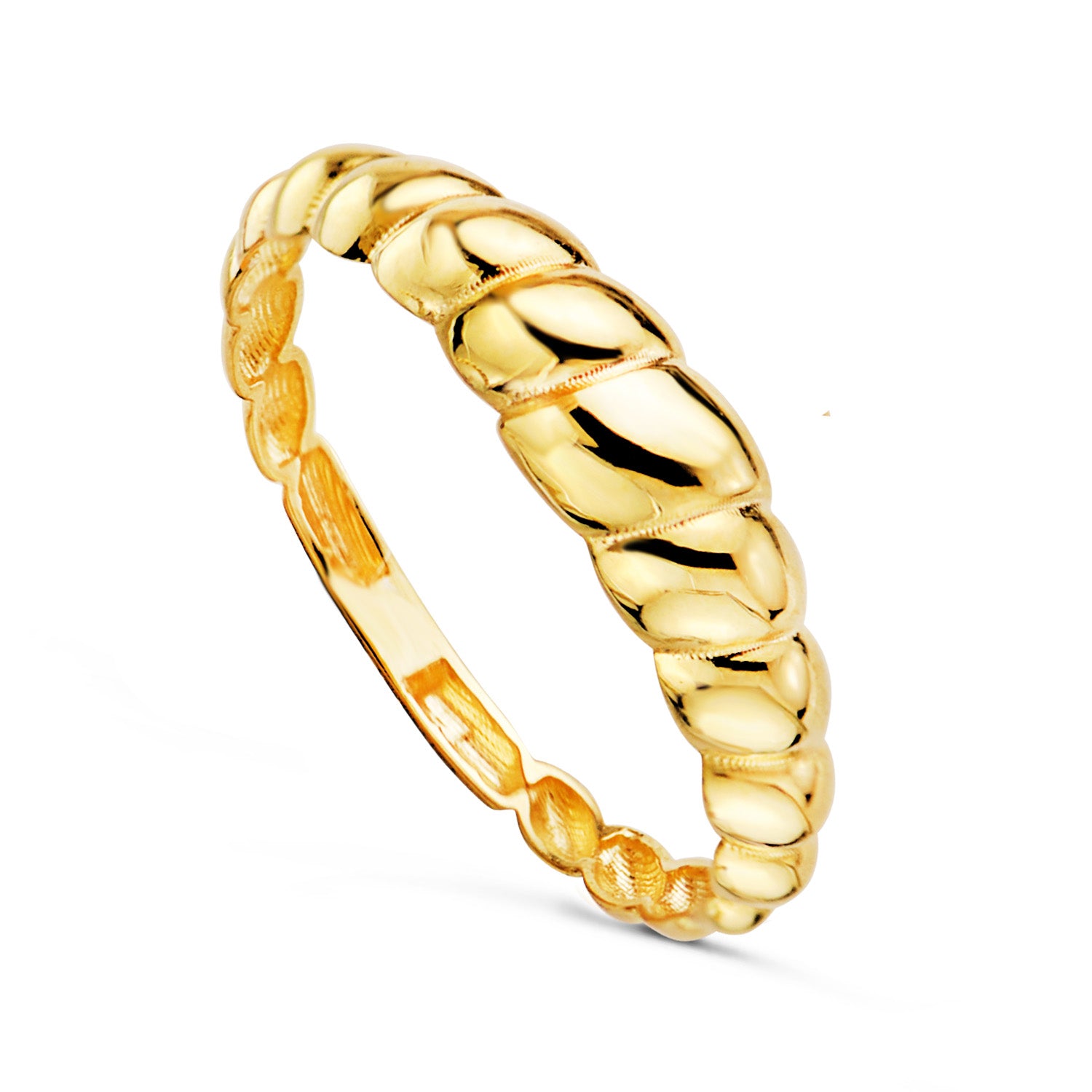 Anillo oro 18k croissant con gallones