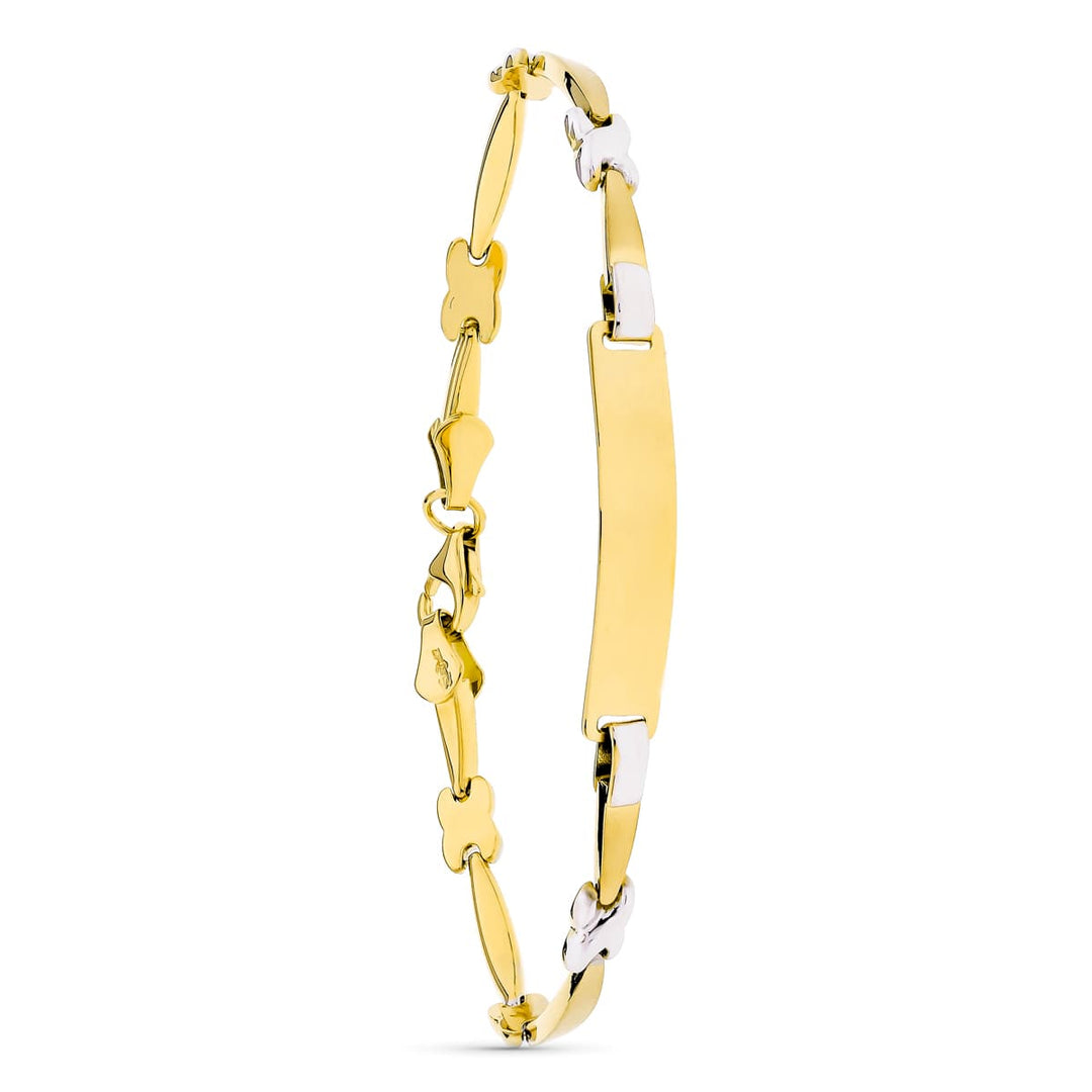 Esclava de oro bicolor 18k lisa, 18 cm de largo