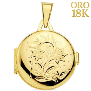 Colgante oro de ley 18k guardapelo 23mm para poner fotos