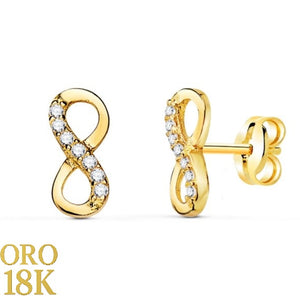 Pendientes oro infinito circonitas 18k