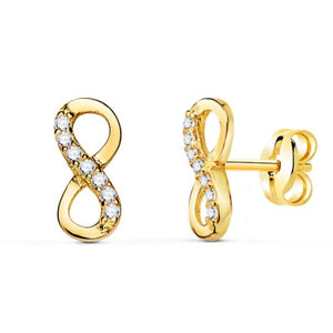 Pendientes oro infinito circonitas