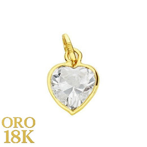 Colgante oro y oro blanco de primera ley 18k en forma de corazón