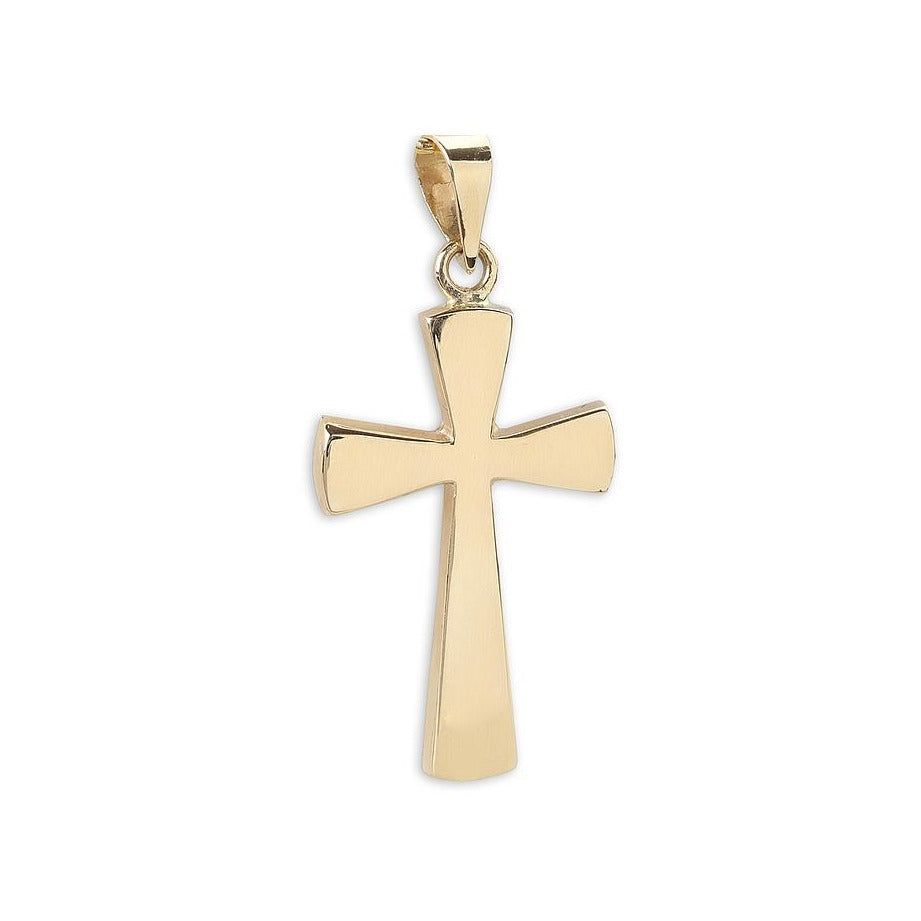 Cruz de oro amarillo de 9 quilates lisa, acabado brillo