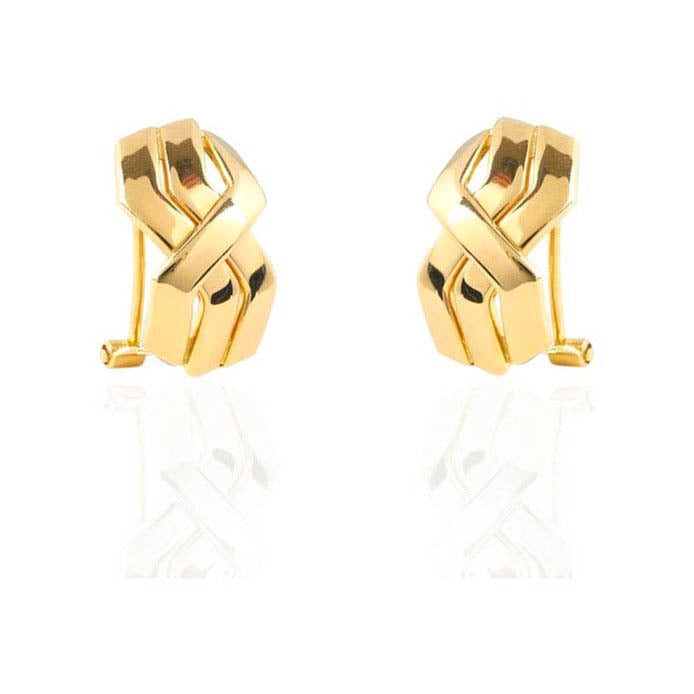 Pendientes de oro amarillo de 9 quilates con cierre omega