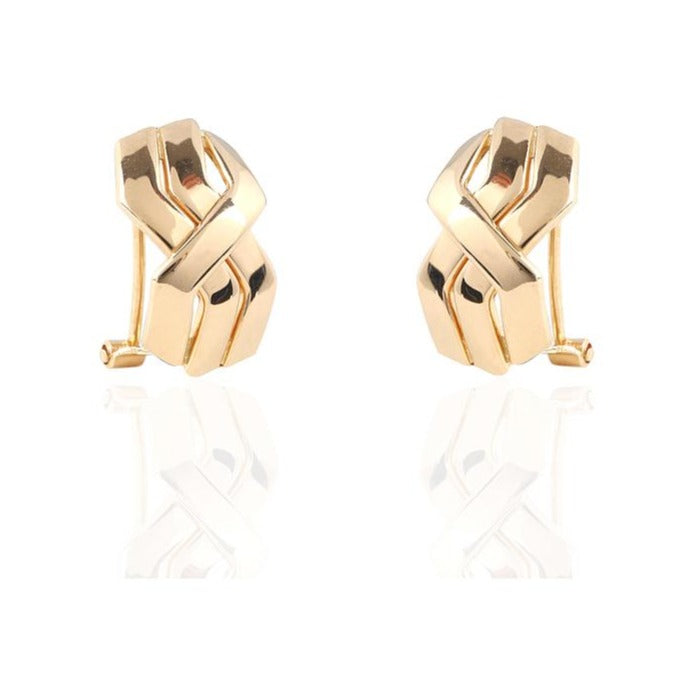 Pendientes de oro amarillo de 18 quilates con cierre omega