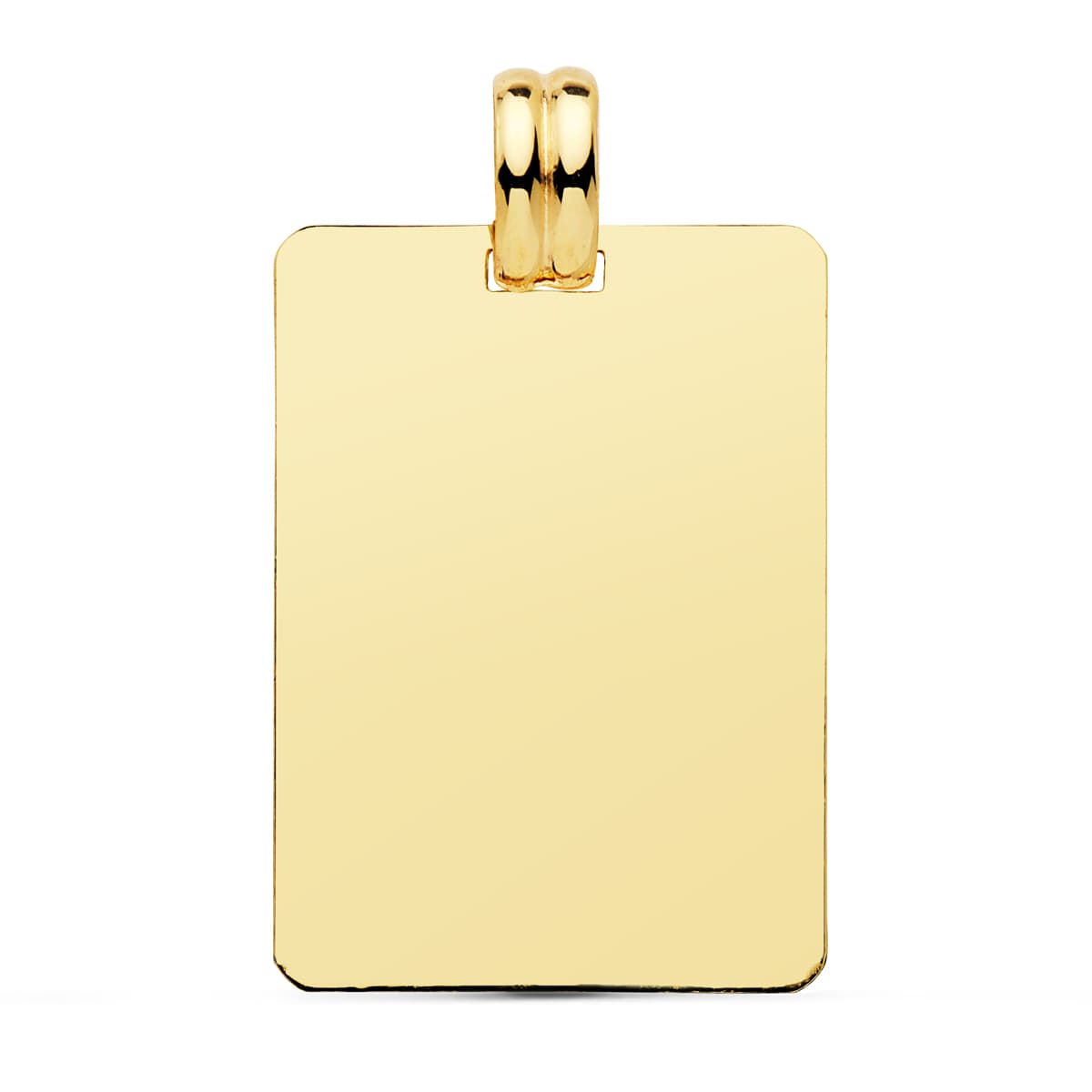 Colgante chapa lisa de oro de ley 9k de 28x20 mm para grabar