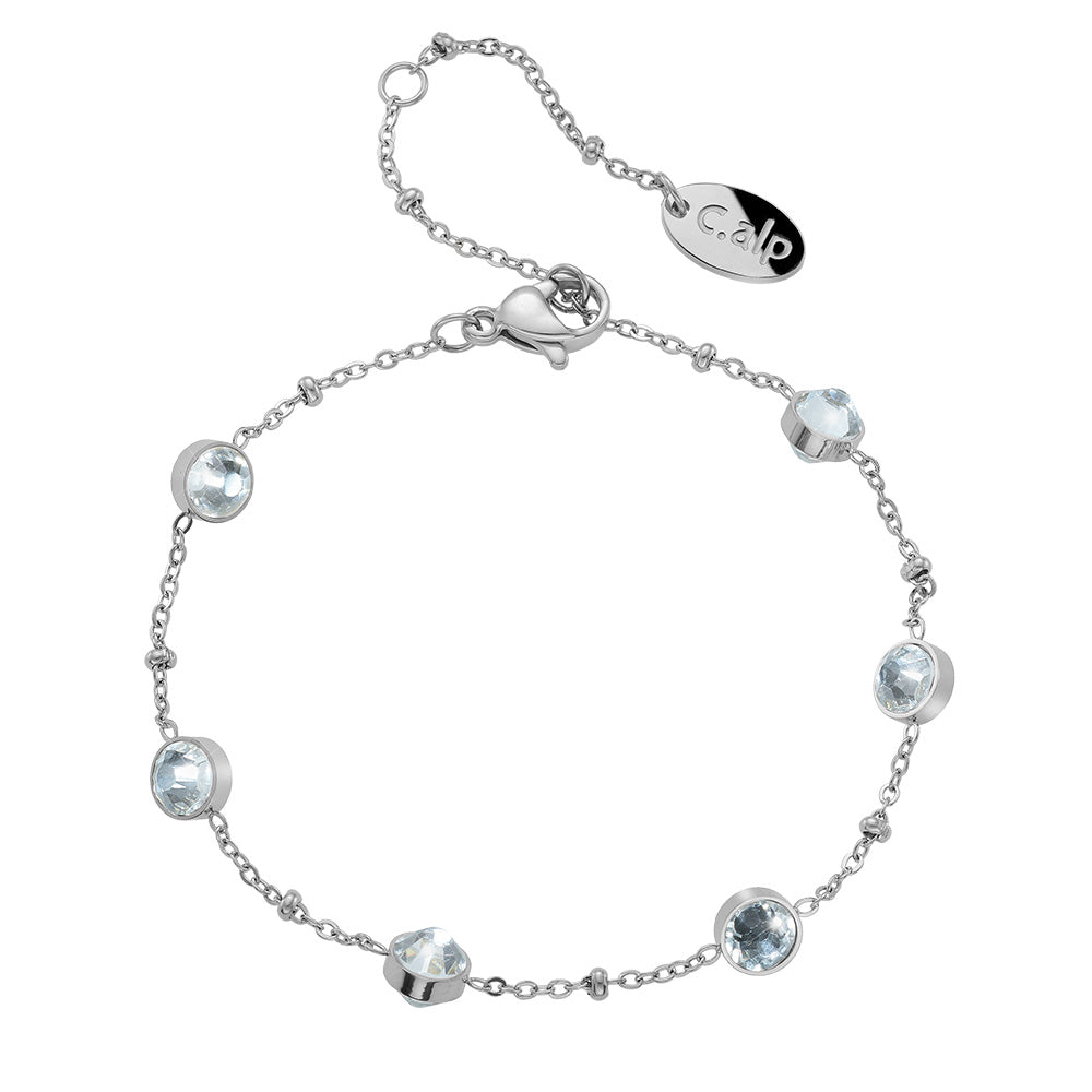 Pulsera Double Face de acero inoxidable con cristales engastados