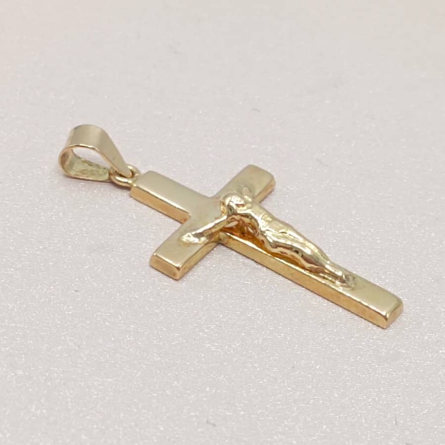 Cruz oro cristo brillo pequeña img