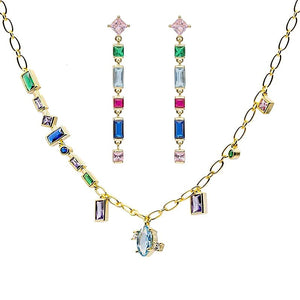 Conjunto chapado en oro Lineargent piedras