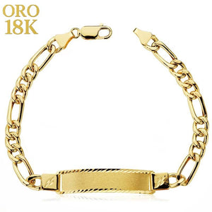 Pulsera esclava de oro de ley 18k de 21,5cm de largo