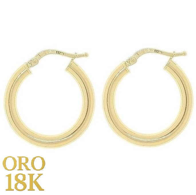 Aros de oro de primera ley 18k. 3 mm de grosor y 26 mm de diámetro