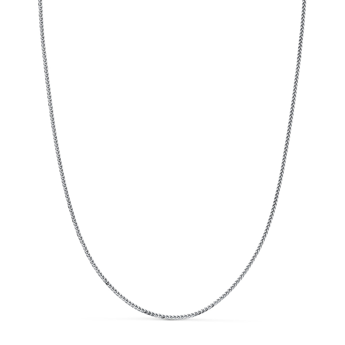 Cadena de oro blanco 18k de eslabón espiga macizo de 1 mm y 40 cm