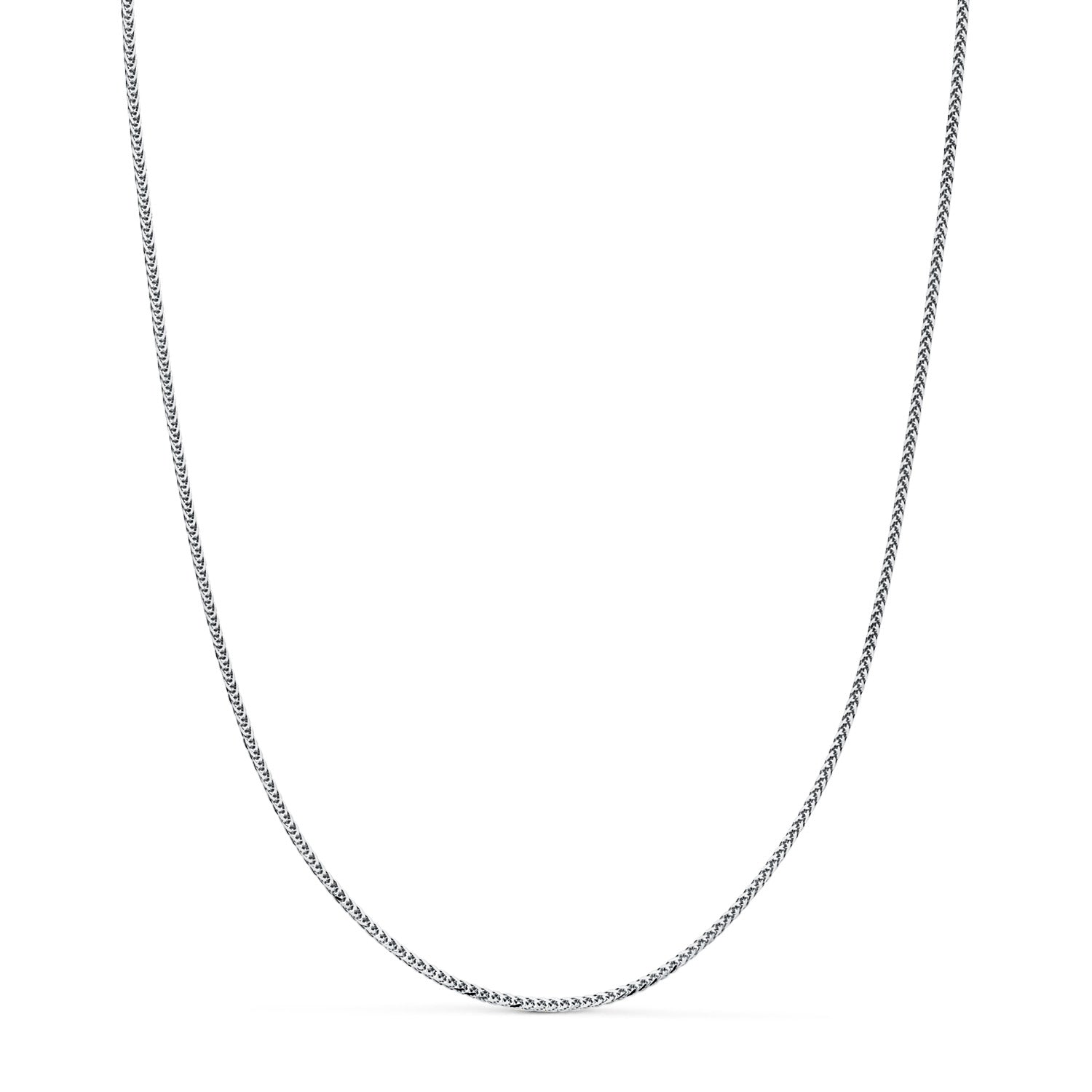 Cadena de oro blanco 18k de eslabón espiga macizo de 1 mm y 40 cm