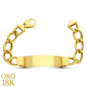 Pulsera esclava de oro de ley 18k de 21cm de largo y 12 milímetros