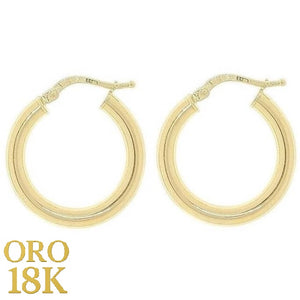 Aros de oro de primera ley 18k. 3 mm de grosor&nbsp;y 26 mm de diámetro