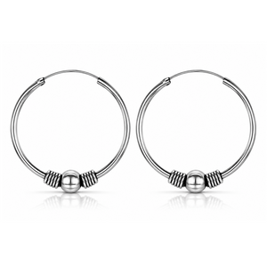 Aros de plata de ley 925 lisos de 24 mm de diámetro