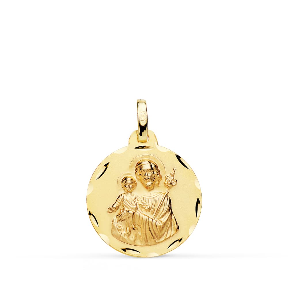 Medalla de San José en oro 18k 17 mm