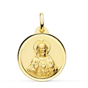 18K MEDALLA CON EL CRISTO DEL SAGRADO CORAZÓN