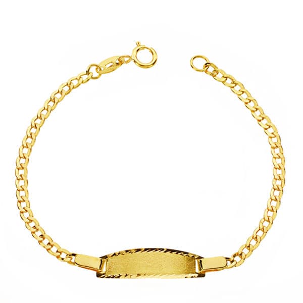 Pulsera bebé esclava de oro de ley 18k barbada14cm