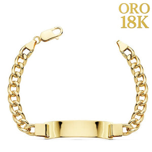 Pulsera esclava de oro de ley 18k de 21,5cm de largo