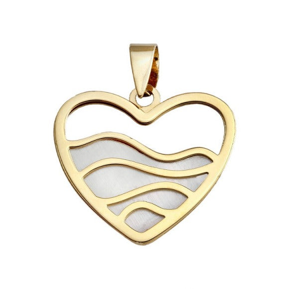 Colgante oro 18k corazón nácar 13x15mm